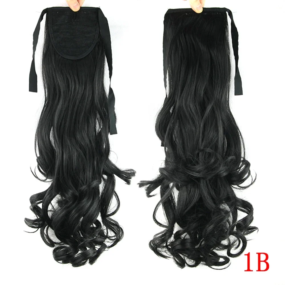 Long Synthetic Hair Extensions Curly Drawstring Ponytail Hairpiece Pony Tail False Hair Fairy Tail Women Hair on Clips