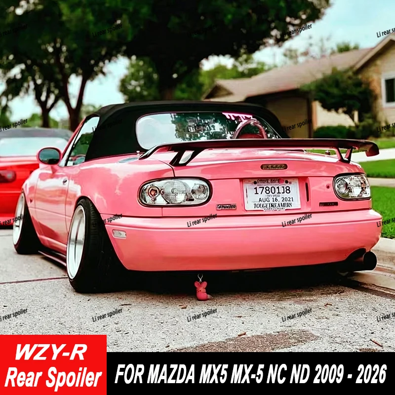 For MAZDA MX5 MX-5 2009 - 2026 Gloss Black ND NC NA Miata Garage Rear Tail Wing Decoration GT Style Rear Spoiler