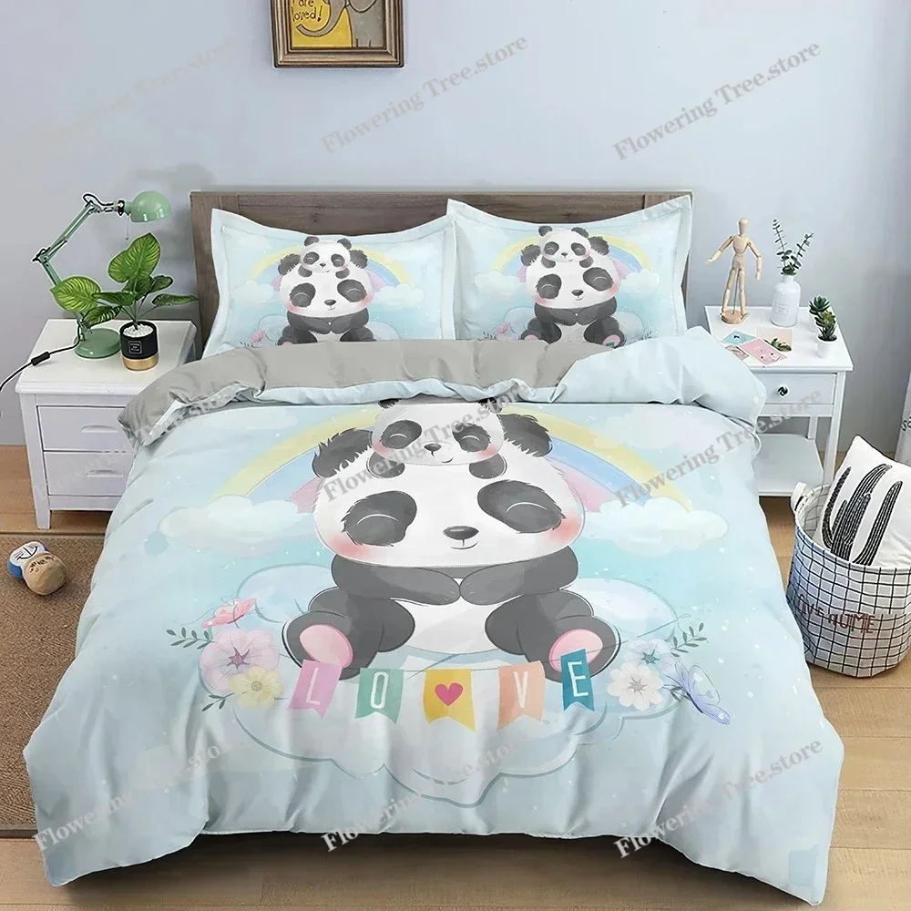 

3D Cartoon Pattern DuvetQuilt Cover Cozy Soft Bedding Set for Children Kids Bedroom Decor Bedclothes Queen Twin Single