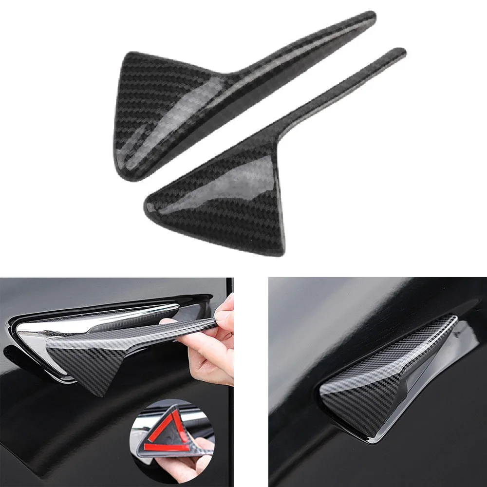 

For Tesla Model 3/Y/X/S Side Camera Protection Cover Carbon Fiber Fender Trim Cover Car Modification Accesso For Tesla 2017-2022