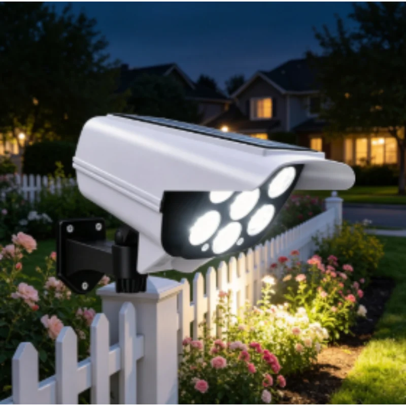 Outdoor Solar Light, Motion Sensor Lamp with Remote, Simulation Camera, 1 Pack for Courtyard Porch Garden Terrace Yard