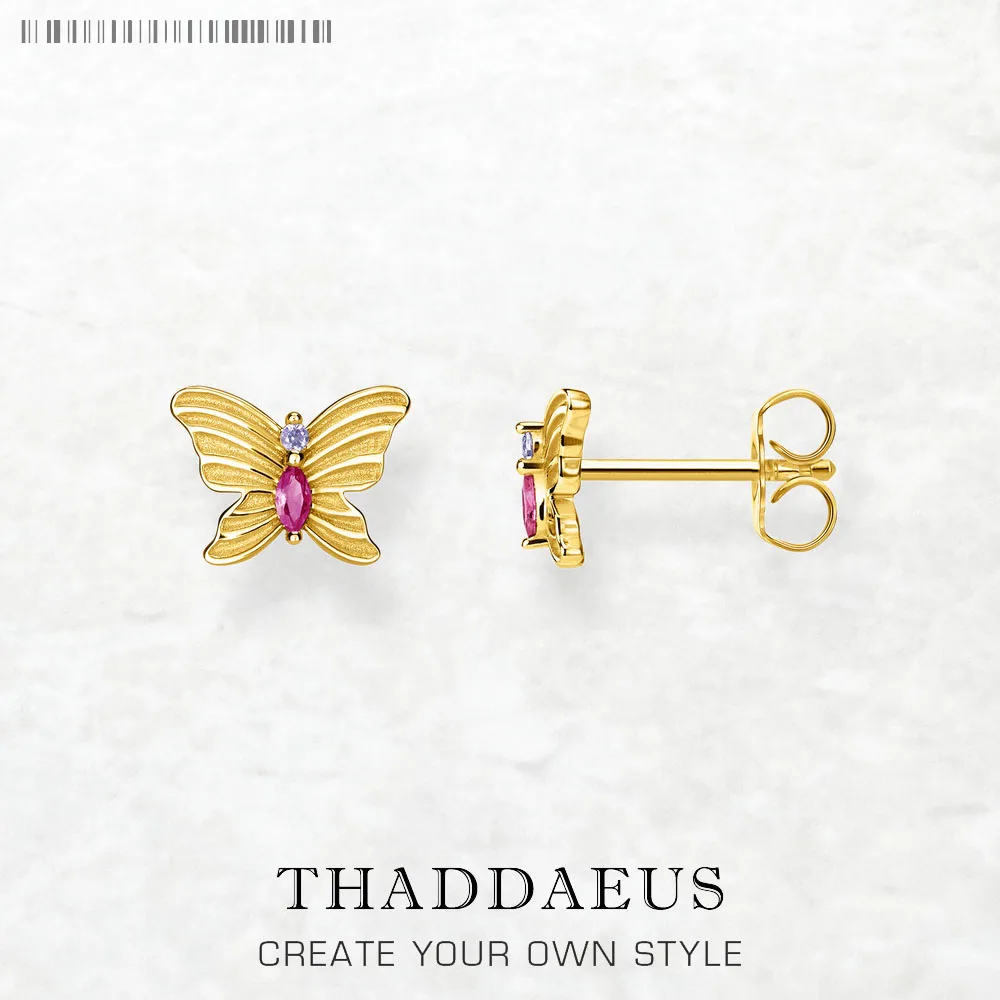 

Ear studs Butterfly Europe Fine Jewerly For Women Summer New Bohemia Gift In 925 Sterling Silver