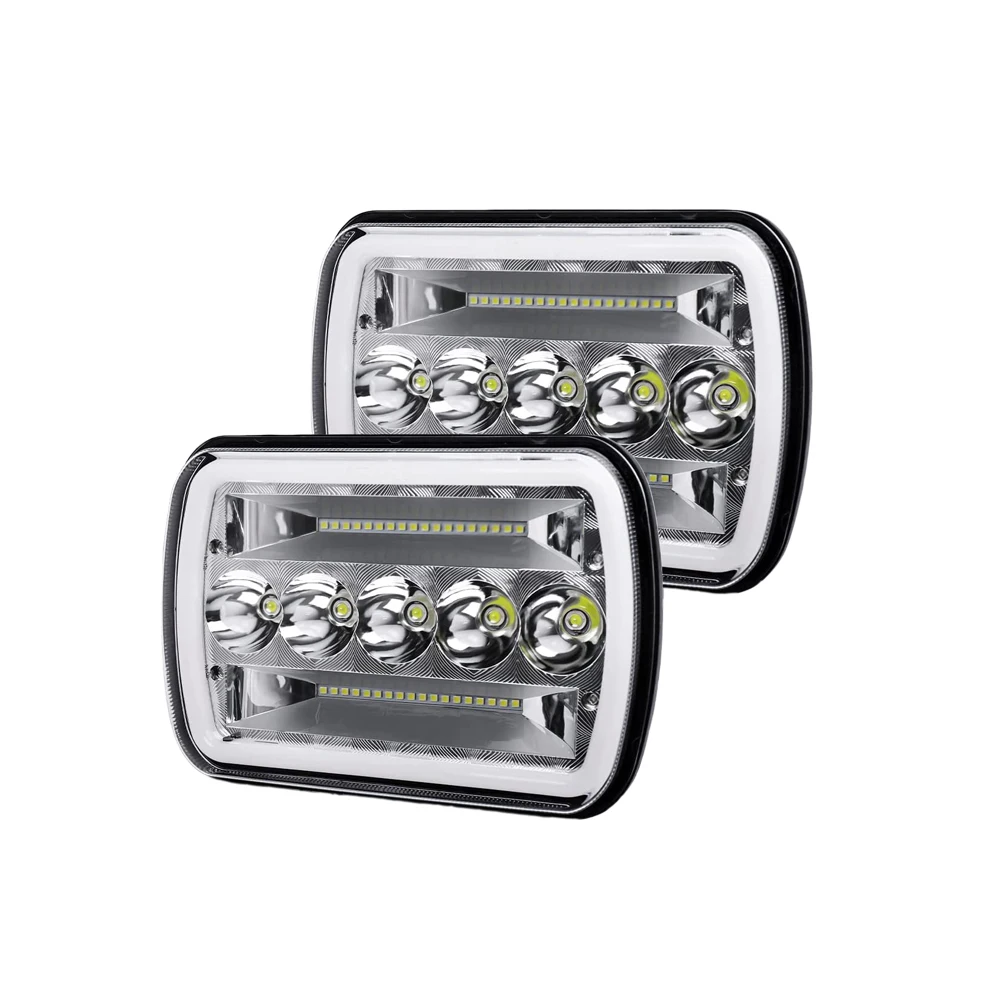 

2Pcs Universal Led Headlights Square 5X7 LED Headlights Truck Projector Lights For Jeep Wrangler GMC Ford F250 F350 Dodge Ram