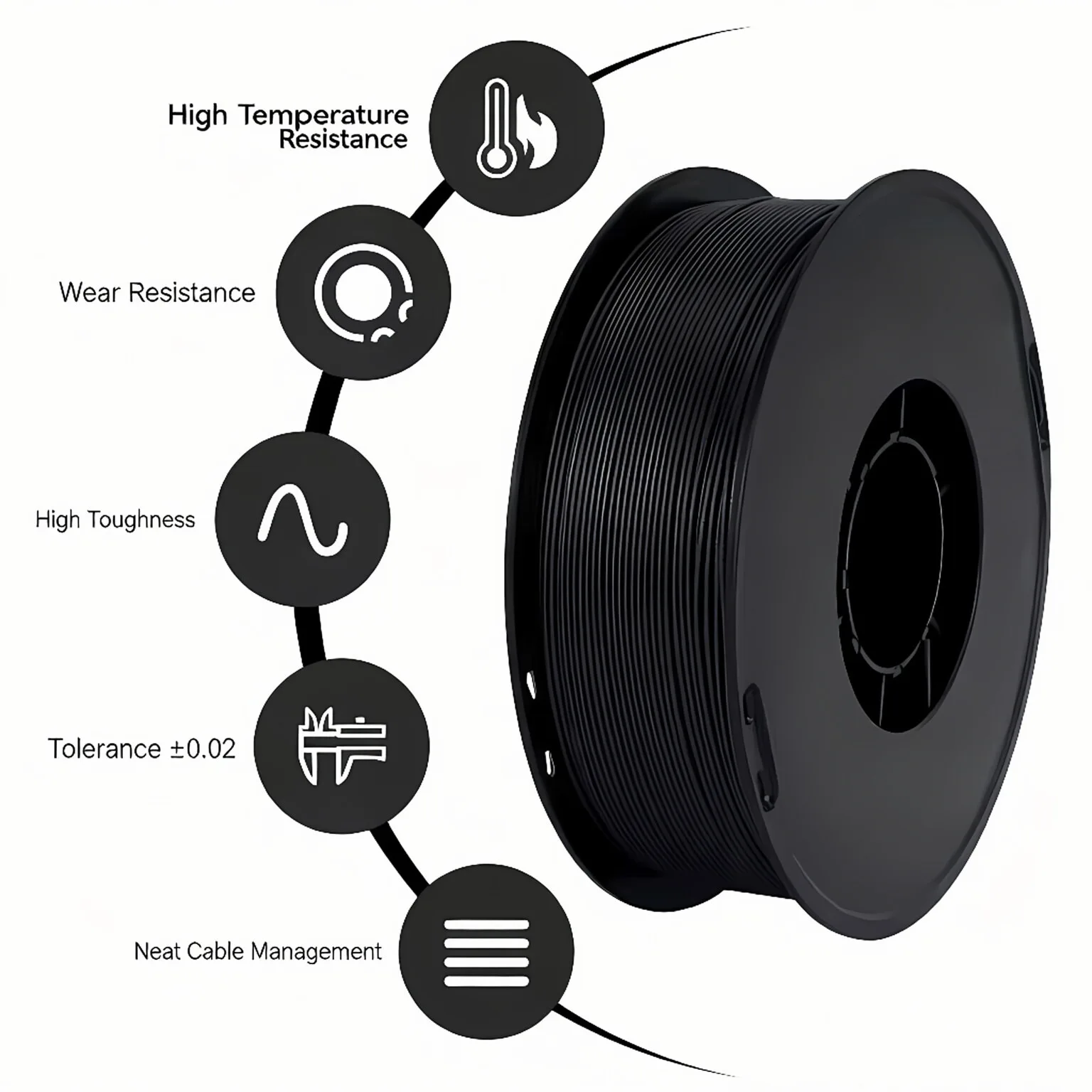 1KG PETG-CF Carbon Fiber 3D Printer Filament 1.75mm High Strength High Toughness Carbon Fiber Reinforced PETG for 3D Printing view 5