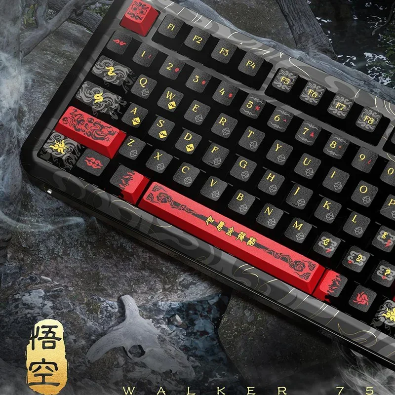 PIIFOX Black Myth Wukong Customized Keycaps Thermal Sublimation Process the Destined One Original Height PBT Side Engraved