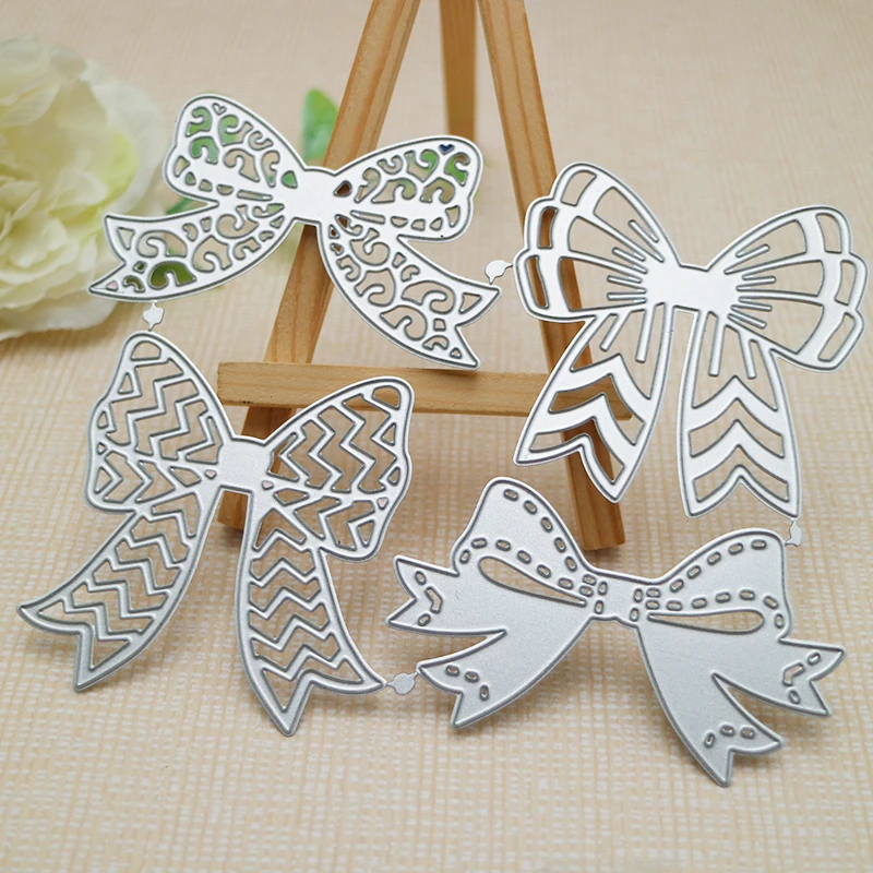 4pcs Metal Cutting Dies Bowtie Scrapbook Embossing Beautiful Paper Cutting DIY Album Greeting Card Craft Die Cut