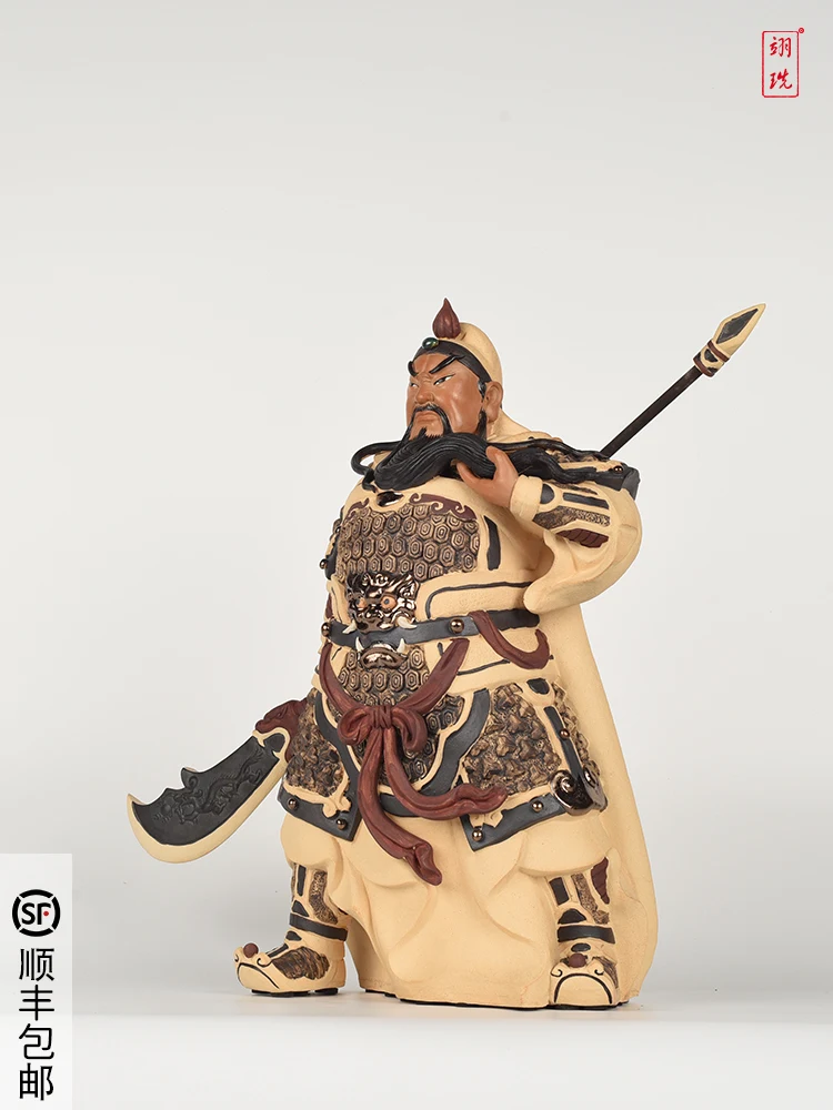 Ceramic Guan Gong statue opened in Wu Caishen Guandi Guan Yu Guan Erye statue home living room office creative ornaments