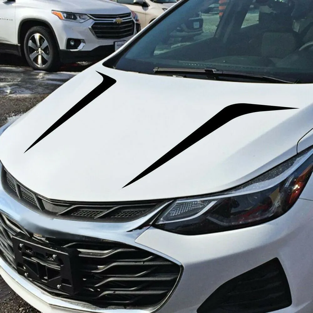 

Car Hood Decal Car Decals Stickers Trim Vinyl Replaces 100cmx26cm 2Pcs Accessory Black Body Side High Quality New