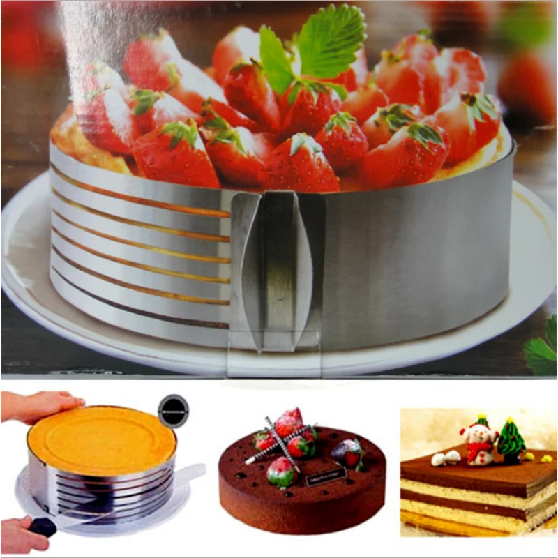 

Adjustable Cake Cutter Slicer Stainless Steel Round Bread DIY Kitchen Baking Accessories Mold Tools