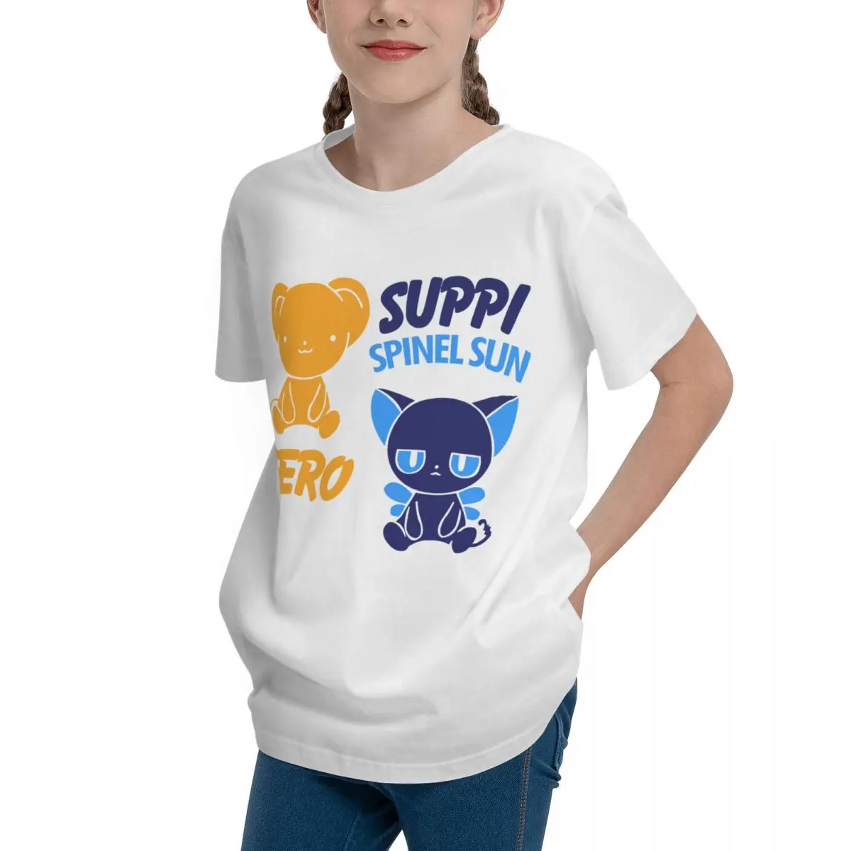 Teenagers Basic Short Sleeve T-Shirt Kero And Suppi Card Captor Sakura Premium Scoop Y Modern Top tee Graphic Vintag Adolescents