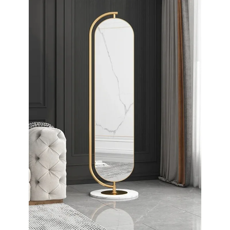 Light Luxury Full-length Mirror Floor-to-ceiling Bedroom Home Full Body Ins Wind Rotating Belt Storage Three-dimensional Fitting