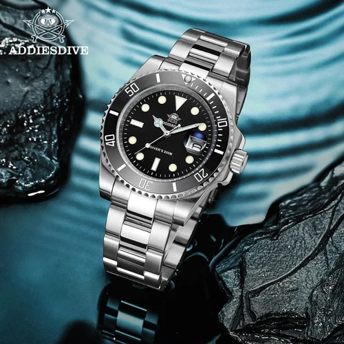Imagen 2 del producto ADDIESDIVE reloj de cuarzo de buceo de acero inoxidable de lujo de negocios 200m relojes superluminosos impermeables MY-H3-2QZ reloj Masculino