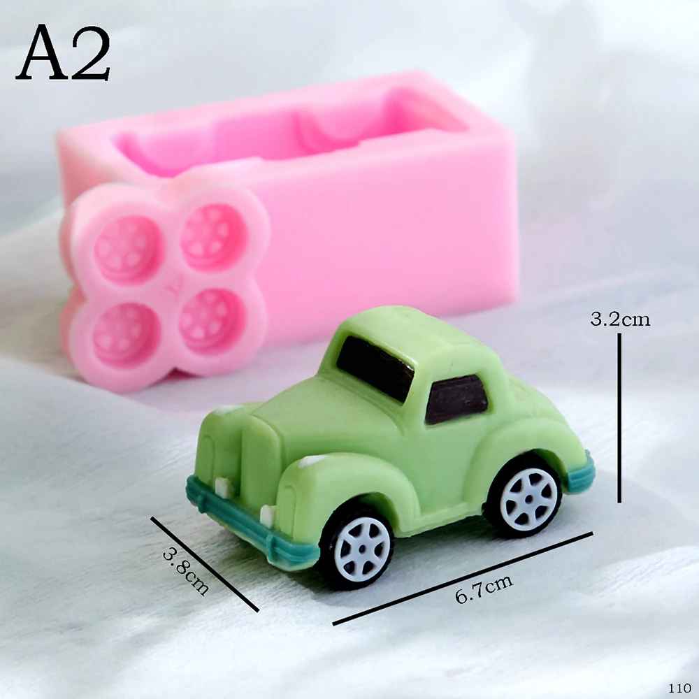 Cartoon 3D Bus Car Silicone Mold Fondant Cake Chocolate Mould Cake Decoration Accessories Craft Supplies Plaster Resin Molds