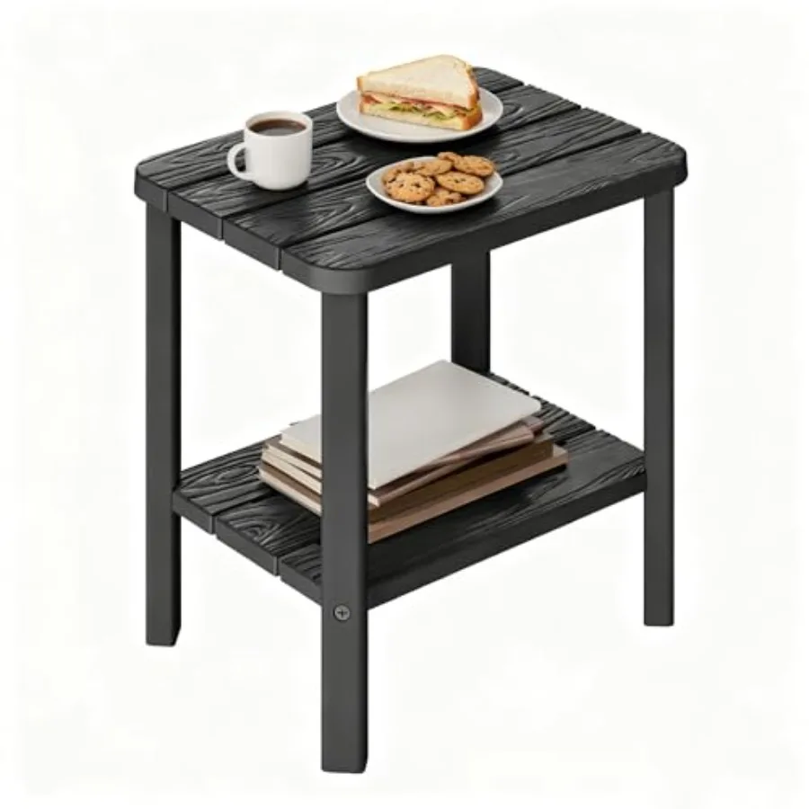 

Adirondack Square Outdoor Side Table 2-Tier Small Outdoor Table for Patio HDPE End Table for Backyard Pool Lawn Indoor Companio