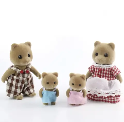 Simulering Skogskanin Familj DIY Lekset Mini Kaninbjörn Figur Leksak Dockor Barnpresenter 8 best sales Sylvanian familjens katter - №5