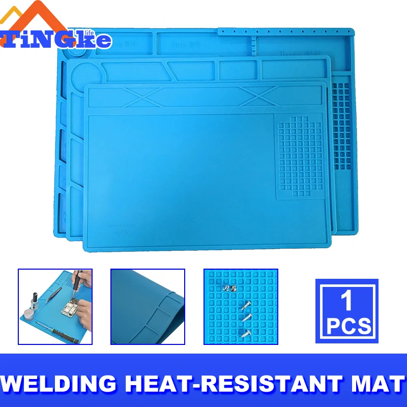 Welding Mat  Heat Insulation Working Pad Silicone Soldering Mat Soldering Work Station Pad For Phone Welding Repair Tool