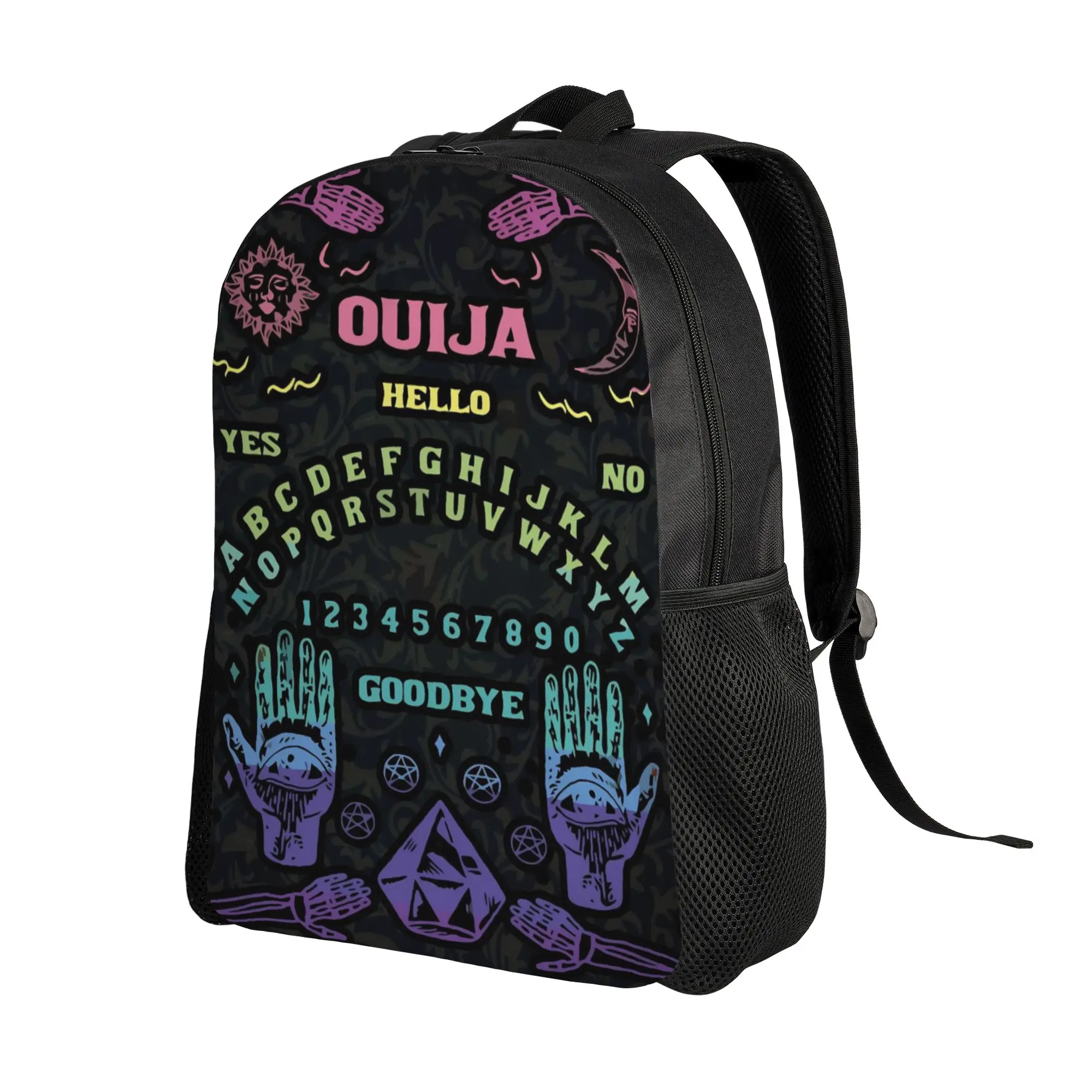 Ouija Board Skull Sun and Moon Backpack for Men Women High School Business Daypack Skull Hand of Fatima Laptop Shoulder Bag Gift