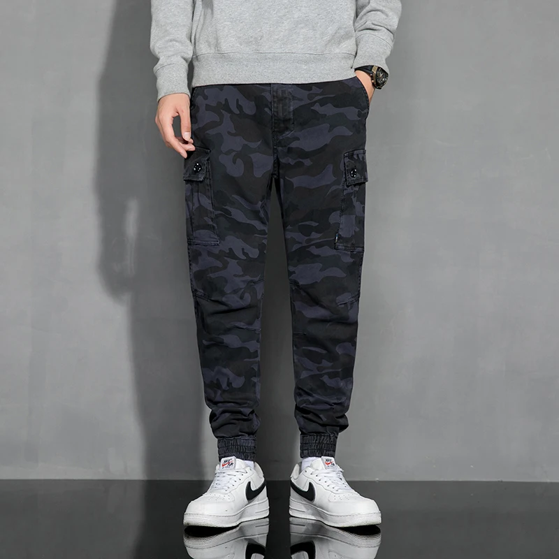 

Весенне-осенние камуфляжные уличные повседневные мужские брюки, молодежные популярные мужские эластичные хлопковые брюки с корсетом, большие размеры