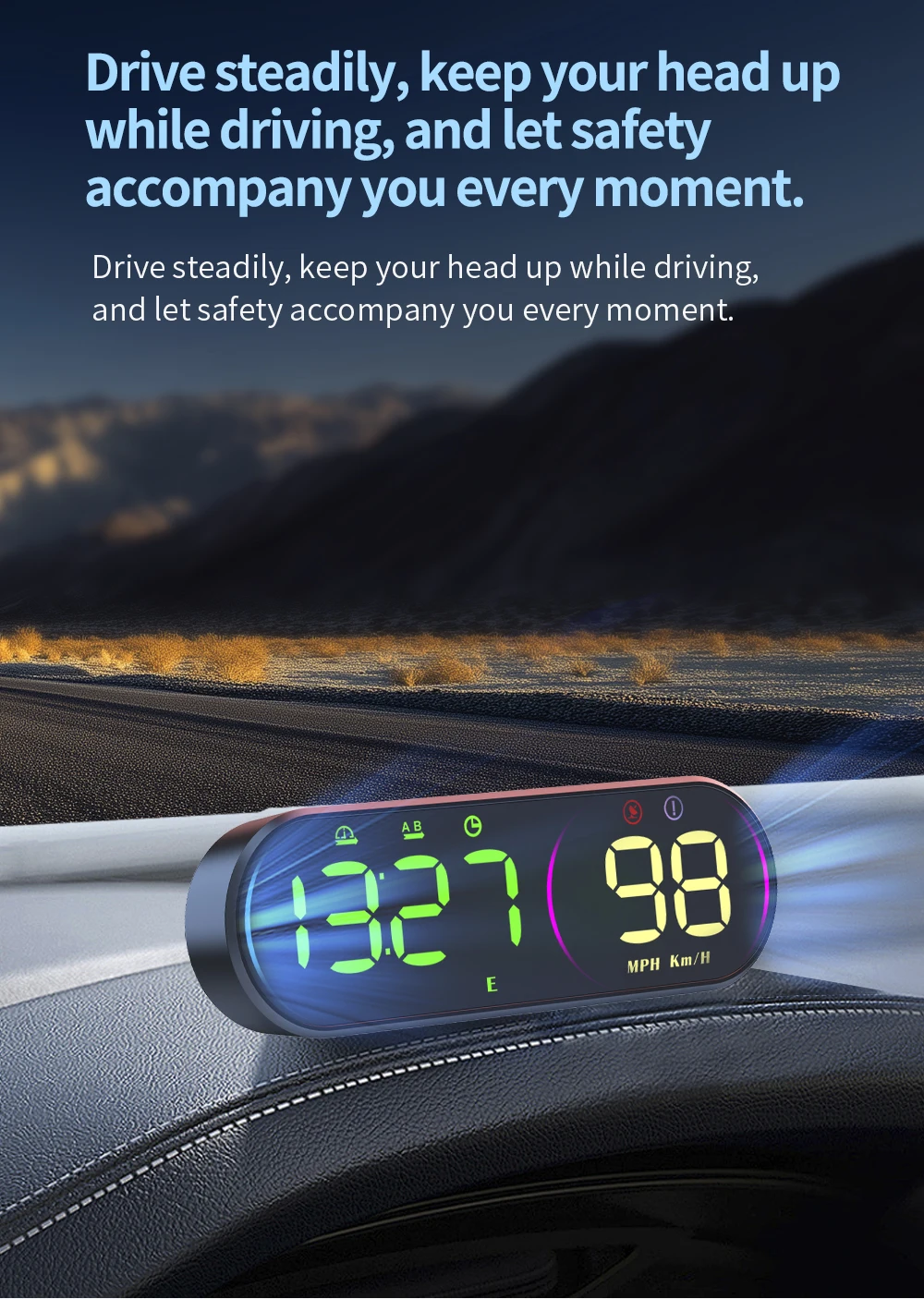 G26 Head-up-Display (HUD) Auto-GPS-LED-Smart-Digital-Tachometer KM/H MPH Übergeschwindigkeitswarnung für LKW SUV Motorrad Zubehör – Detail 10