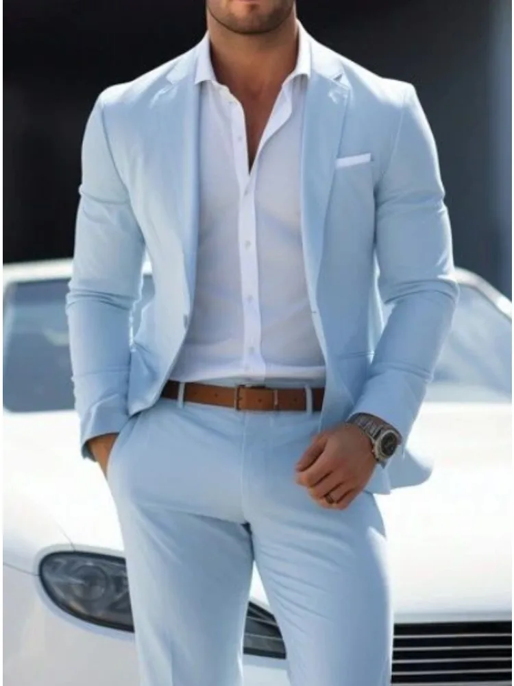 2025 neueste Designs Luxus Männer Anzug Set Slim fit Trauzeugen Bräutigam Hochzeit Kleid Smoking Kostüm Homme Mariage 2PCS (Blazer + Hosen)