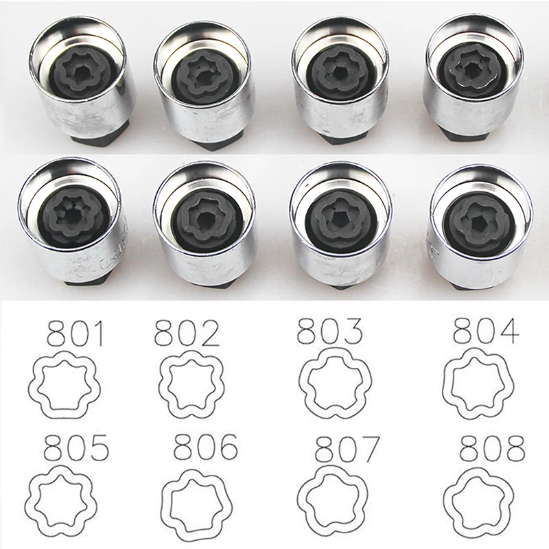 Master Locking Wheel Nut Key Removal Set  For Jeep Grand Cherokee Wrangler Dodge Cherokee