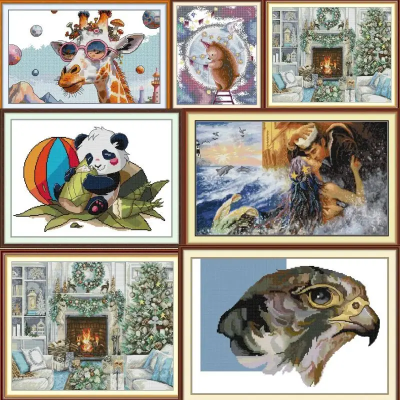

Animals HH16-Soulgift Pre-printed Cross Stitch Kit Easy Pattern Aida Stamped Fabric Embroidery Set-Easy To Follow-Recommended