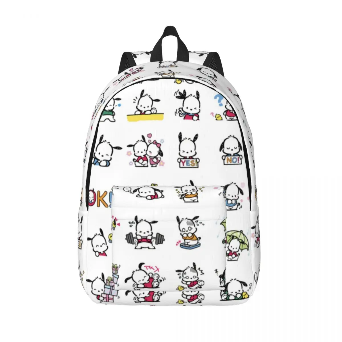 Custom 3D Printing Pochacco Canvas Backpack for Boys Girls College School Travel Bags Men Women Bookbag Fits 15 Inch Laptop