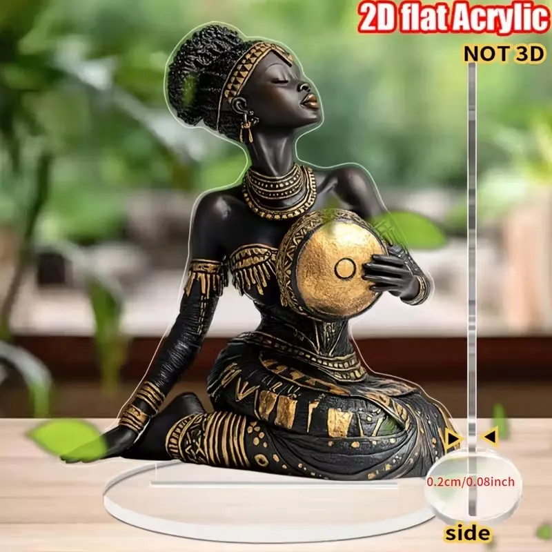 African women's art ornament 2D acrylic decoration home living room craftsmanship original personality high-end decoration