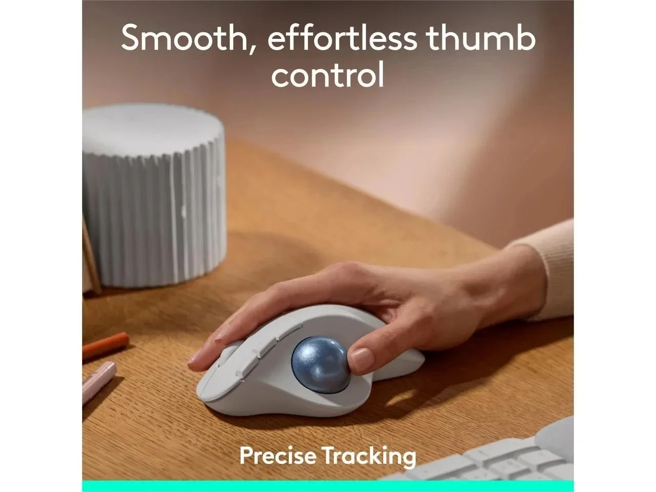 Logitech ERGO M575S ergonomic mouse, trackball mouse, wireless Bluetooth dual-mode professional CAD precise drawing office mouse