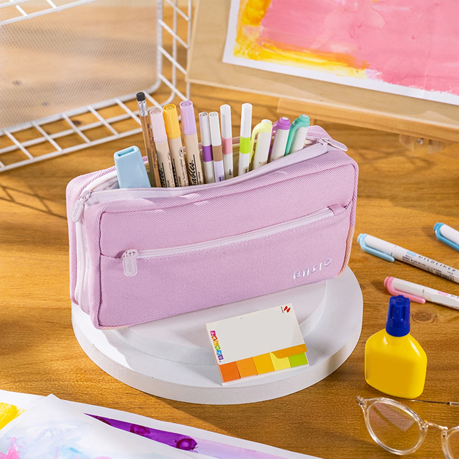 Multifuncional Escola Pencil Bag, papelaria Organizador, Pen Pouch para Estudantes