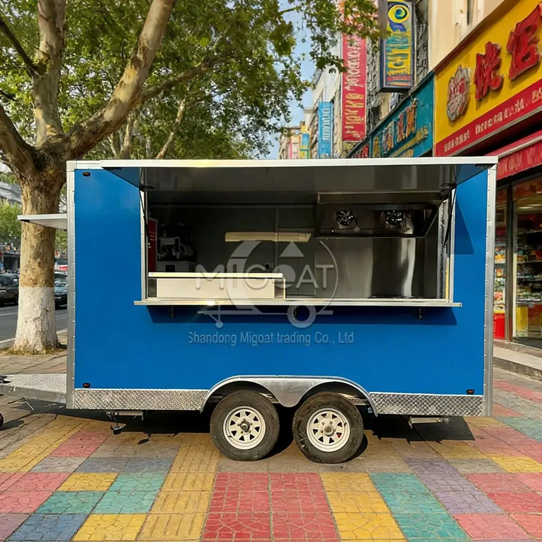 Commercial Mobile Food Cart Multifunctional Snack Truck Fast Food Trailer Equipped with Refrigerator And Cold Drink Machine