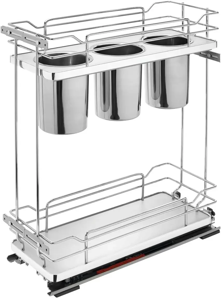 Two Tier Utensil Pullout Organizers With Smooth Close