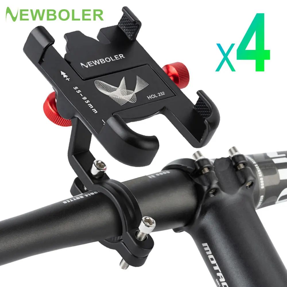 

NEWBOLER MTB Phone Mount Stand Bicycle Holder 360° Rotatable Aluminum Adjustable Bike Phone Holder Non-slip Cycling Bracke