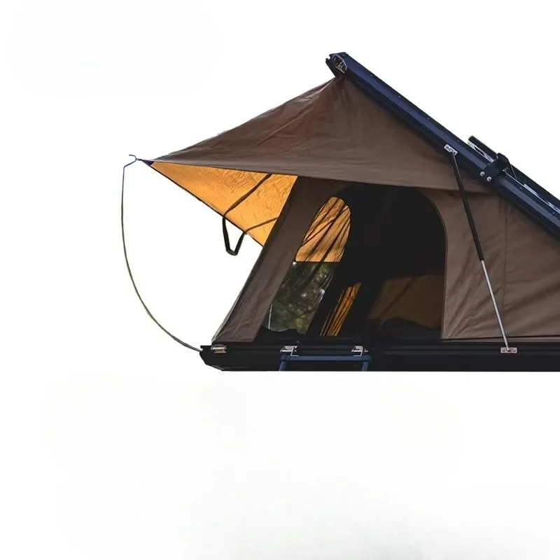 2 Person Outdoor Hiking Aluminum Roof Tent Automatic Canvas Hardshell Camping