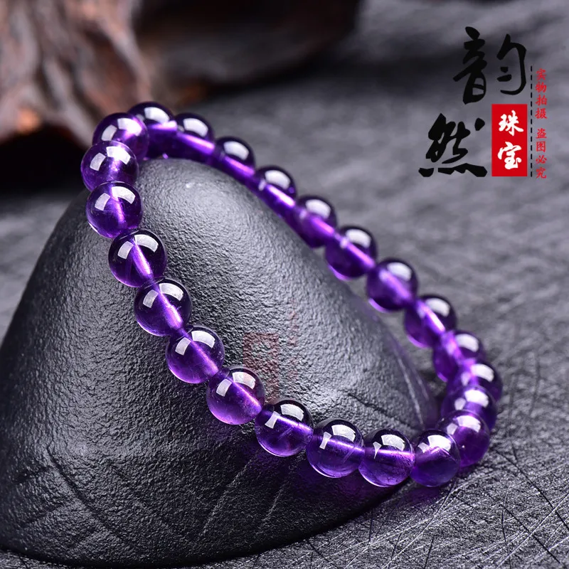 

Натуральный браслет из аметиста Ulaqai с глубокой окраской, из одной нити, с многослойными бусинами-аксессуарами