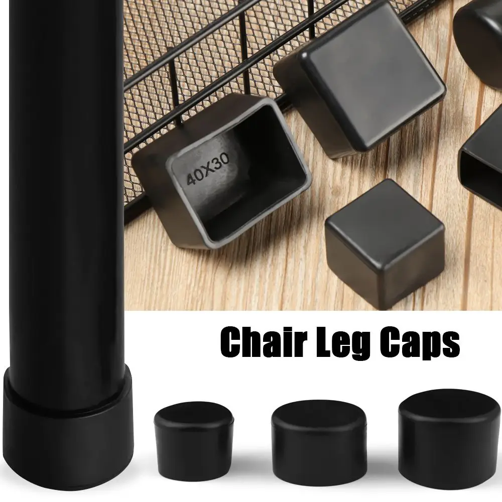 4PCS Chair Leg Caps Square Round Bottom Floor Protectors Silicone Pads Non-Slip Covers Chair Leg Caps Furniture Feet Home Decor
