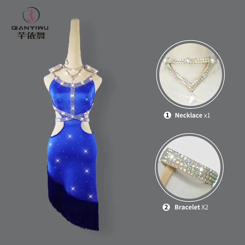 2025 New Latin Dance Costume Stage Clothes Woman Party Dress Tassel Skirt Practice Wear Kid Girls Competition Ballroom Dancewear