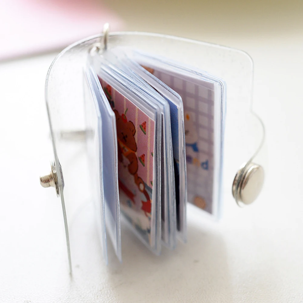 Photography Jelly Color 2 Inch Card Stock 16 Pockets Mini Photo Album Photo Card Holder Photos Holder Keychain Binders Albums