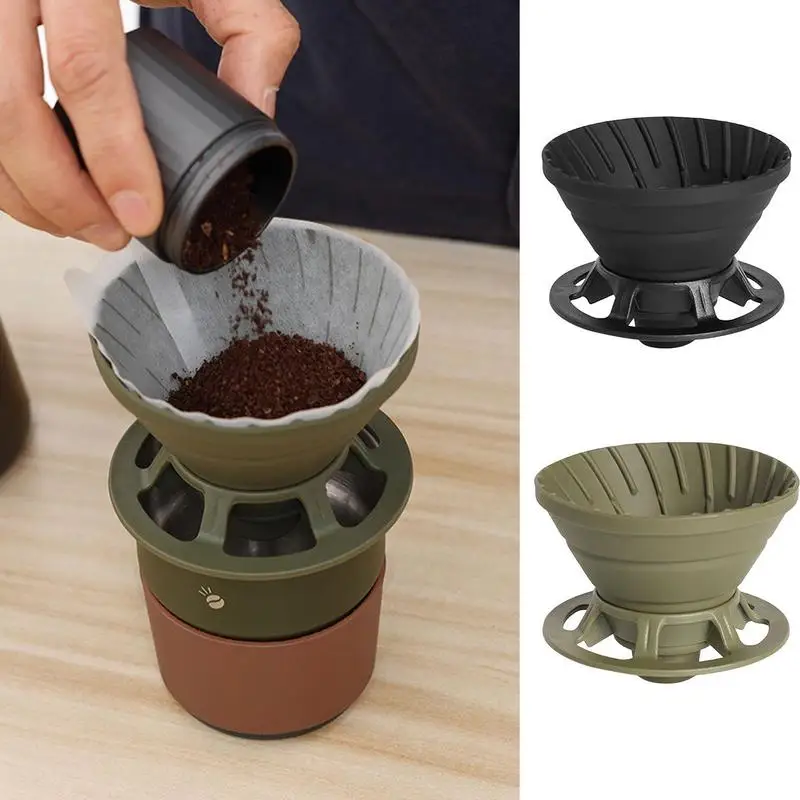 Collapsible Coffee Filter, Silicone Filter Cone Reusable Coffee Dripper, Manual Coffee Brew Maker Dishwasher Coffee Filter