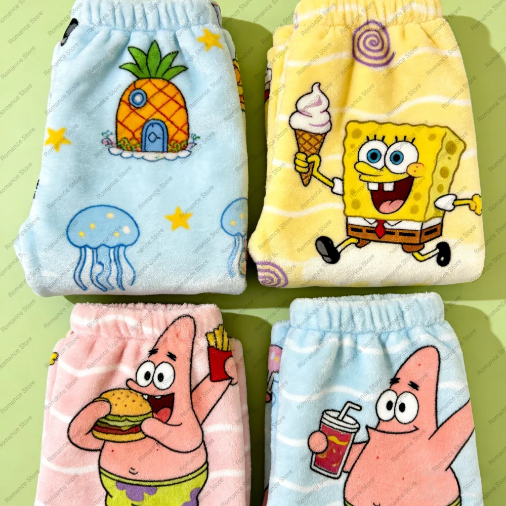 Pantalones de Pijama de Franela para Mujer, Estilo Y2K, de Bob Esponja y Patricio Estrella, a la Moda y para Primavera