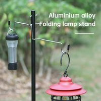 Camping Hiking Aluminum Alloy Foldable Lamp Post Pole Portable Outdoor Fishing Hanging Light Fixing Stand Holder Lantern Stand