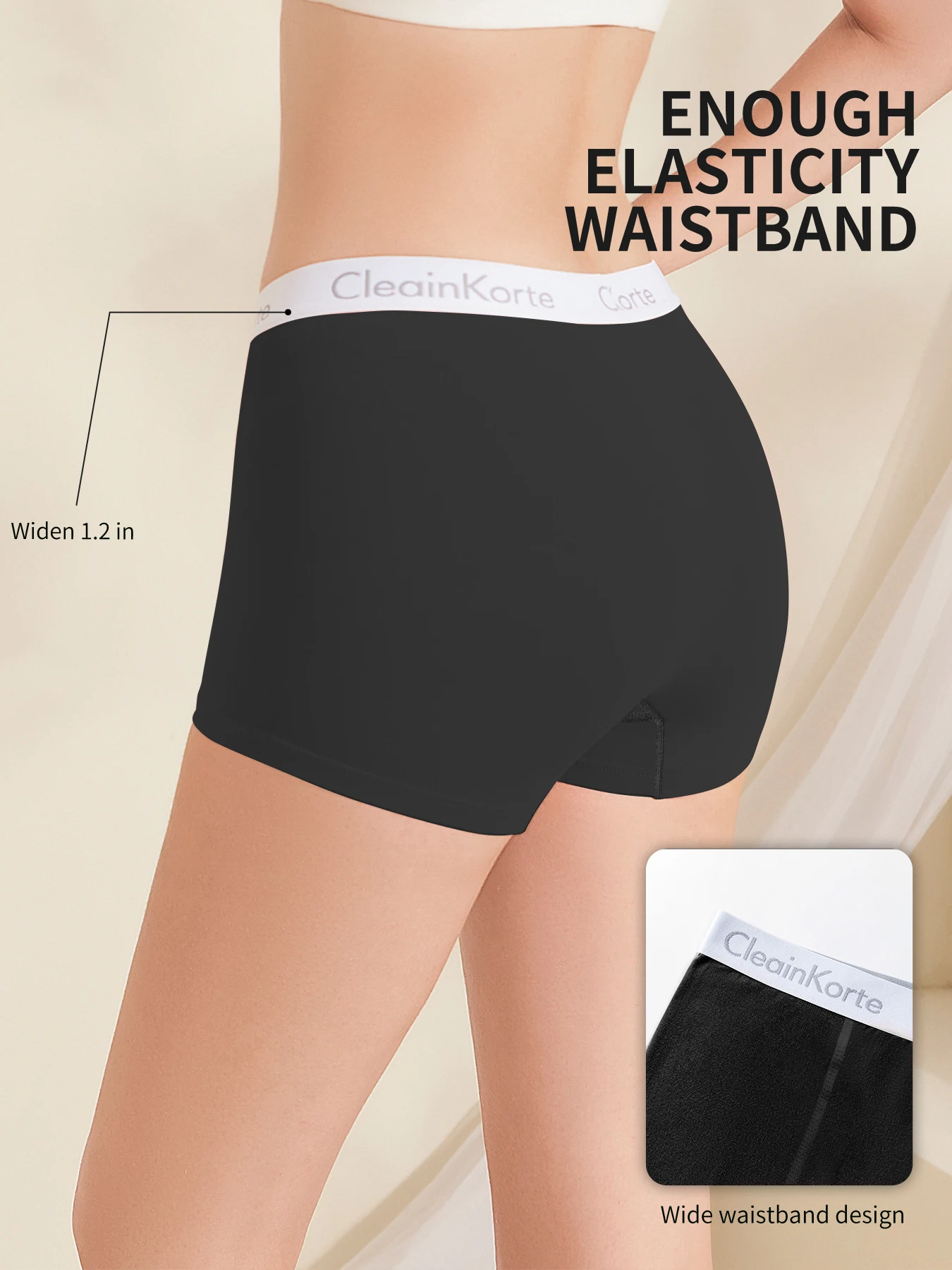 4Pcs/Set Women Boyshort Boxer Cotton Black Underpant Elastic Big Size Panties Female Underwear Breathable Comfortable Shorts