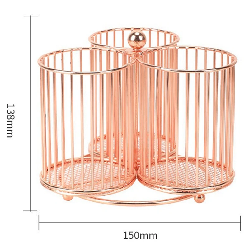 Rose Gold Pencil Holder Rotating Pen Holder 3 Parts Large Marker Pen Holder For Art Supplies Office Color Pen Marker Pen