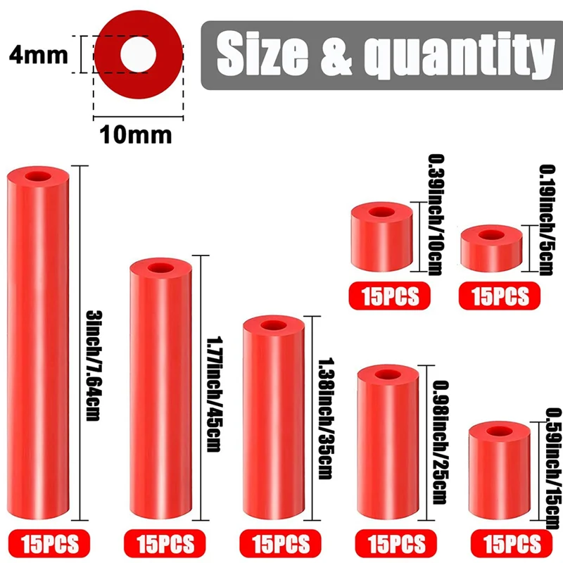ABLK 195 قطعة طقم موسع المخرج الكهربائي 105 قطعة فواصل المخرج و90 قطعة 6-32 خيط مسطح للمنزل والصناعي
