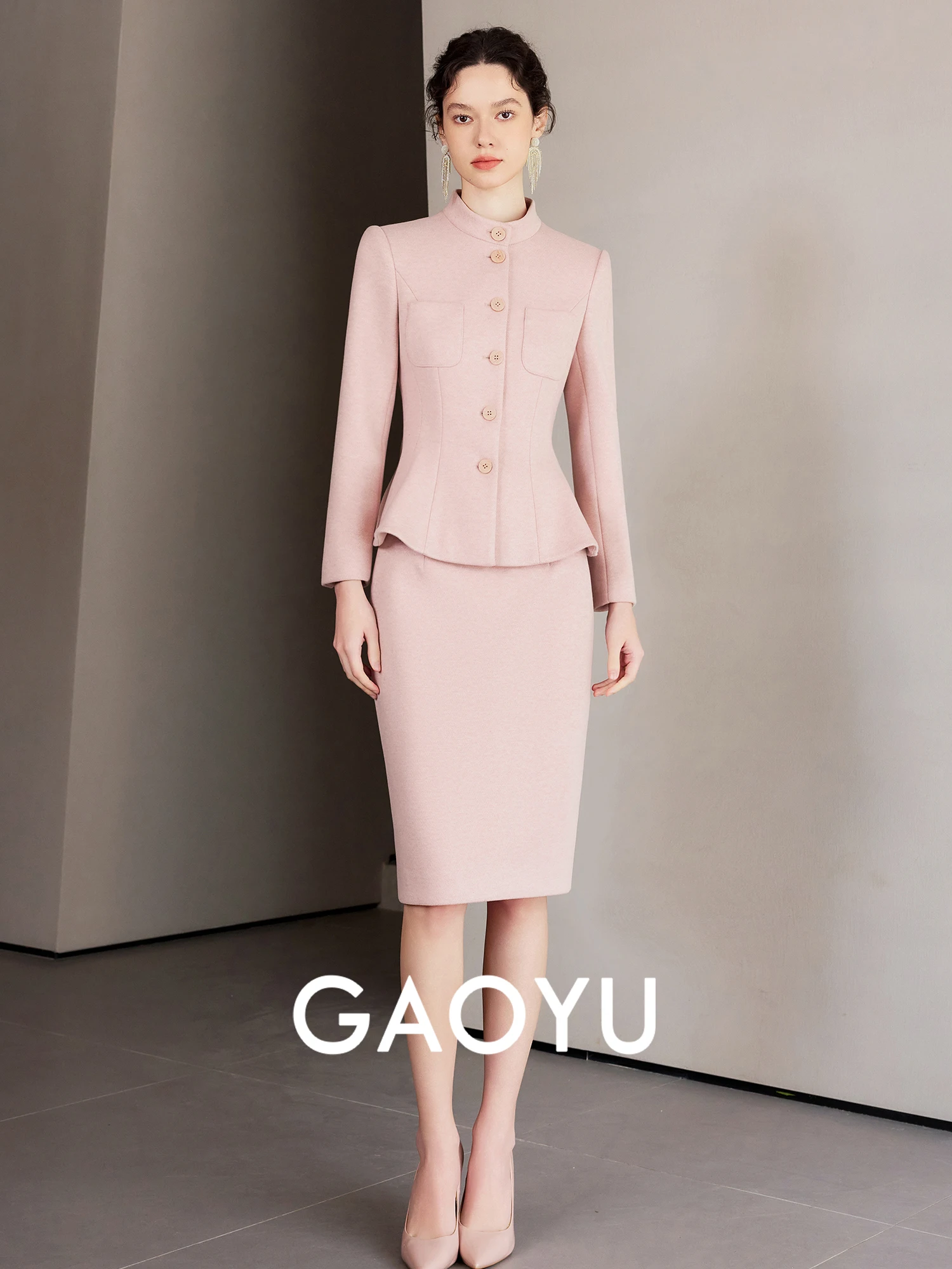 

Женский деловой костюм Ele Busin: Профессиональный комплект для работы, весенне-осенний дизайн, пиджак и юбка