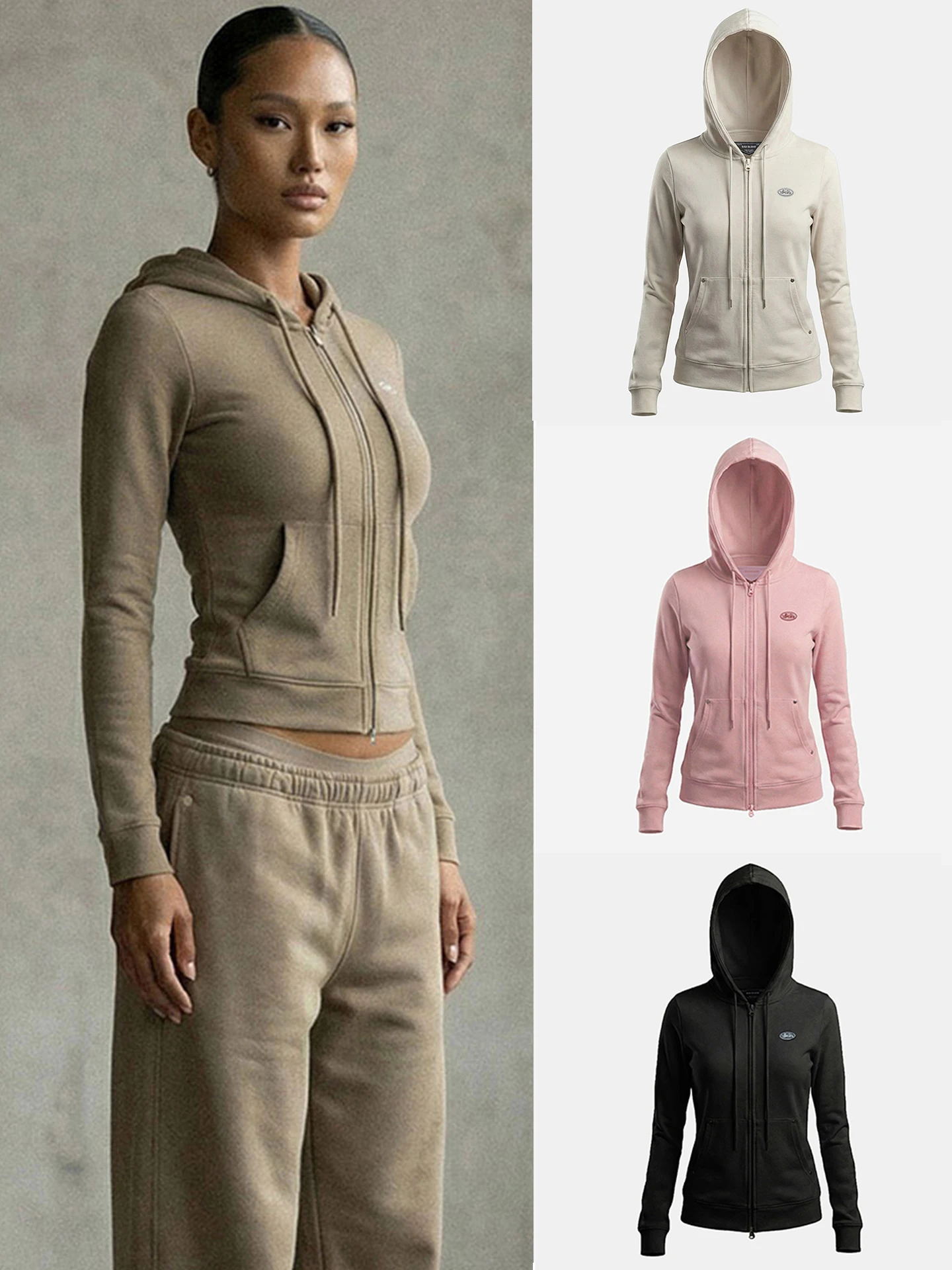 

American Style Hot Girl Retro Hoodie Women Casual Sports Top Trendy Jacket Embroidered Long Sleeve Zipper Closure Streetwear
