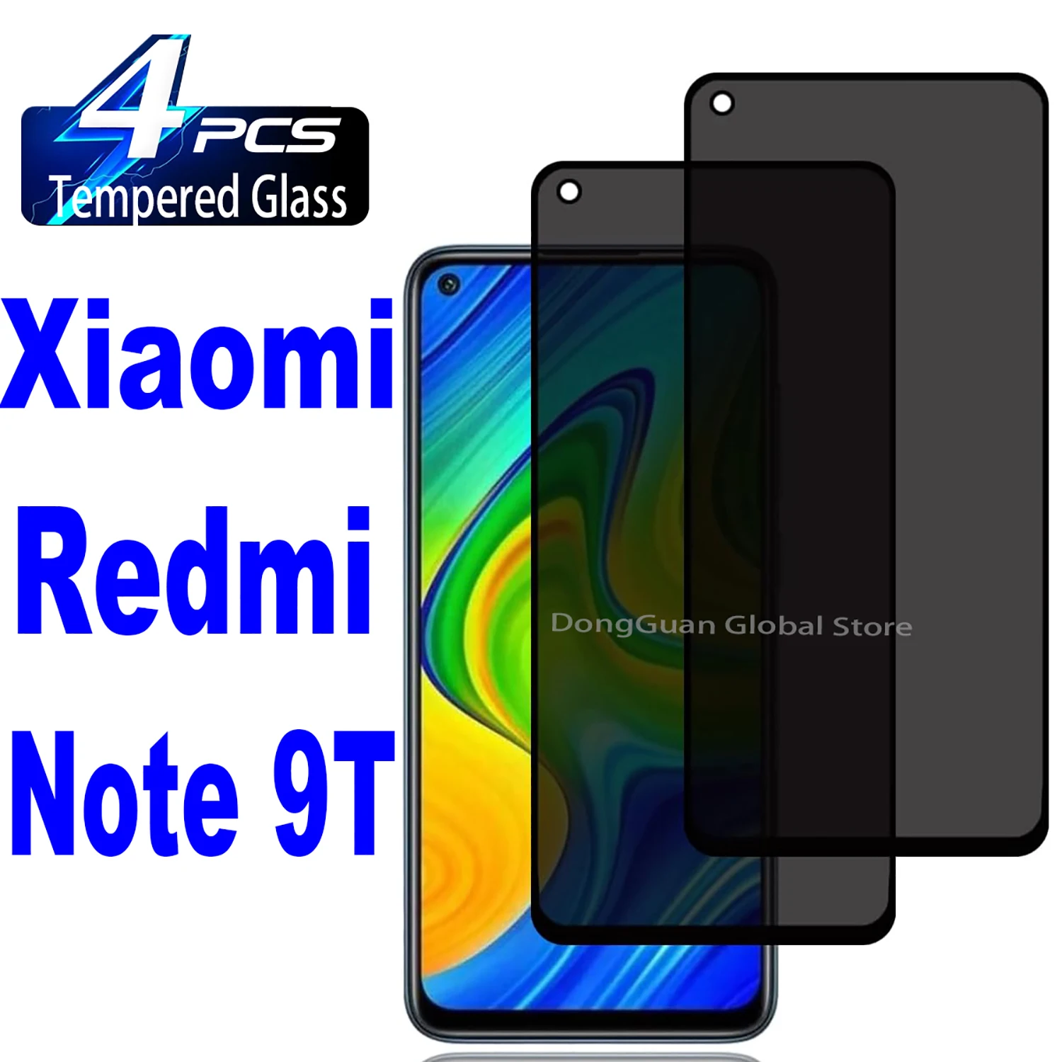 

For Xiaomi Redmi Note 9T Anti Spy Tempered Glass Protector Privacy Screen Glass Film