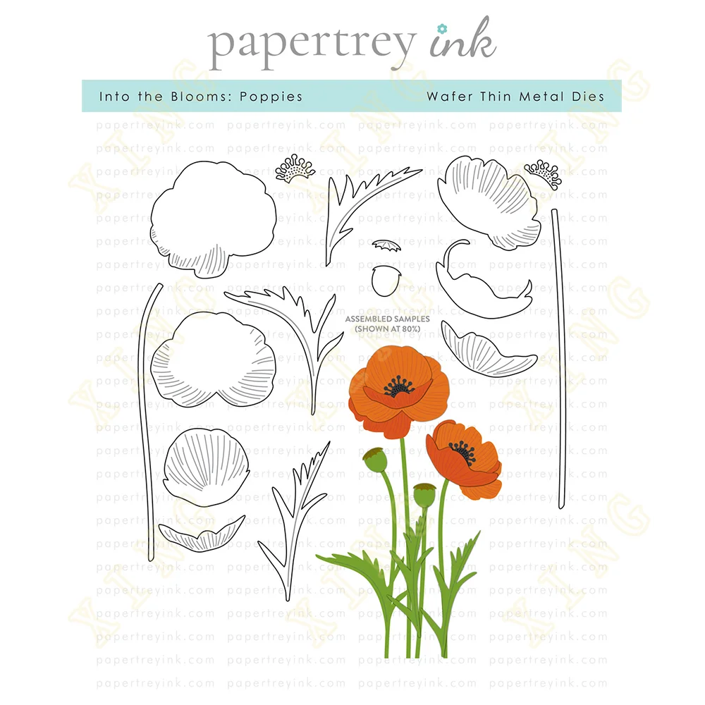 

Poppies Die Metal Craft Cutting Dies DIY Scrapbook Paper Diary Decoration Card Handmade Embossing New Product for 2023