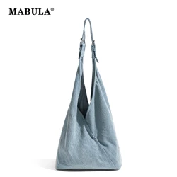 MABULA Vintage Denim 2 szt. Torebka typu Tote jednokolorowa torba na ramię Hobos dziewczyny moda prosty styl koreański codzienna torebka na telefon