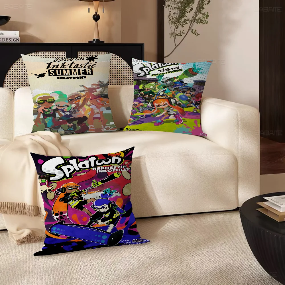 Game S-Splatoon 3 Cushion Cover Pillowcase Upholstery Sofa Throw Pillow Home Decor Pillowcas